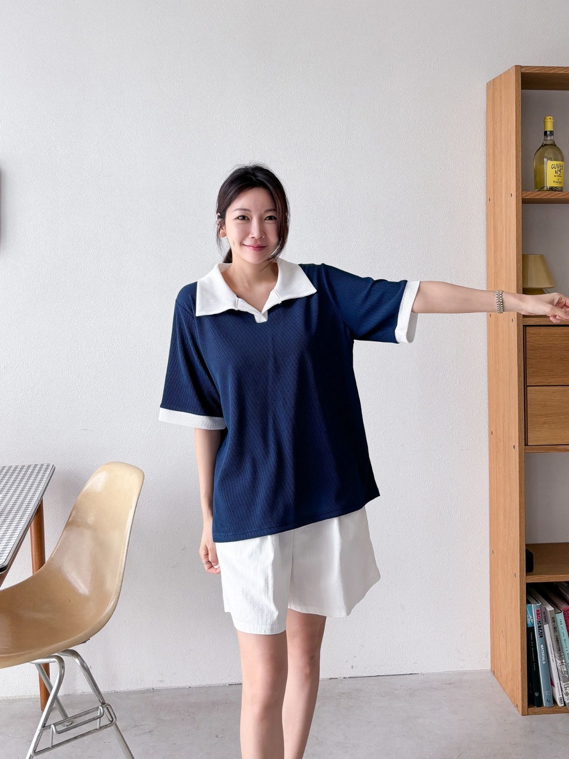 配色ヘムスキッパールーズ半袖Tシャツ | 詳細画像16