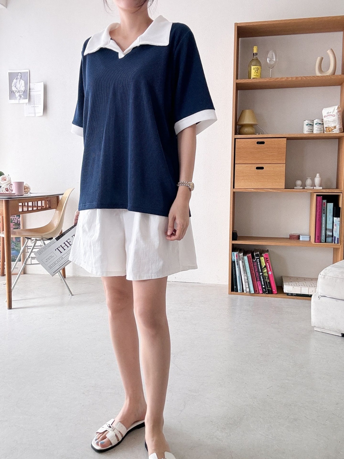 配色ヘムスキッパールーズ半袖Tシャツ | 詳細画像17