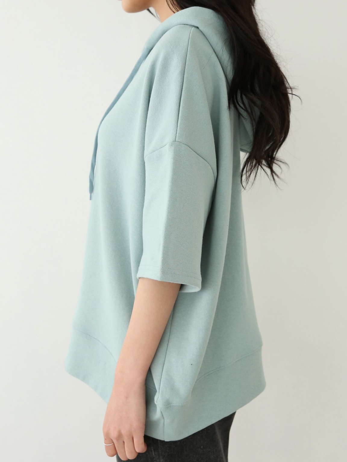 ルーズ半袖ドロストパーカー | 詳細画像3