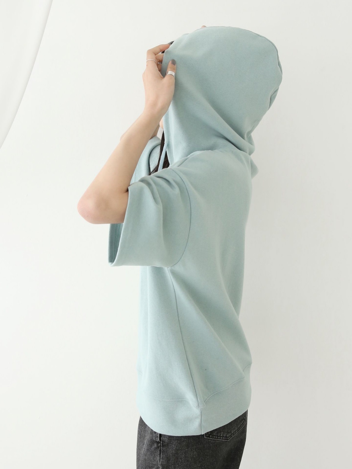ルーズ半袖ドロストパーカー | 詳細画像7