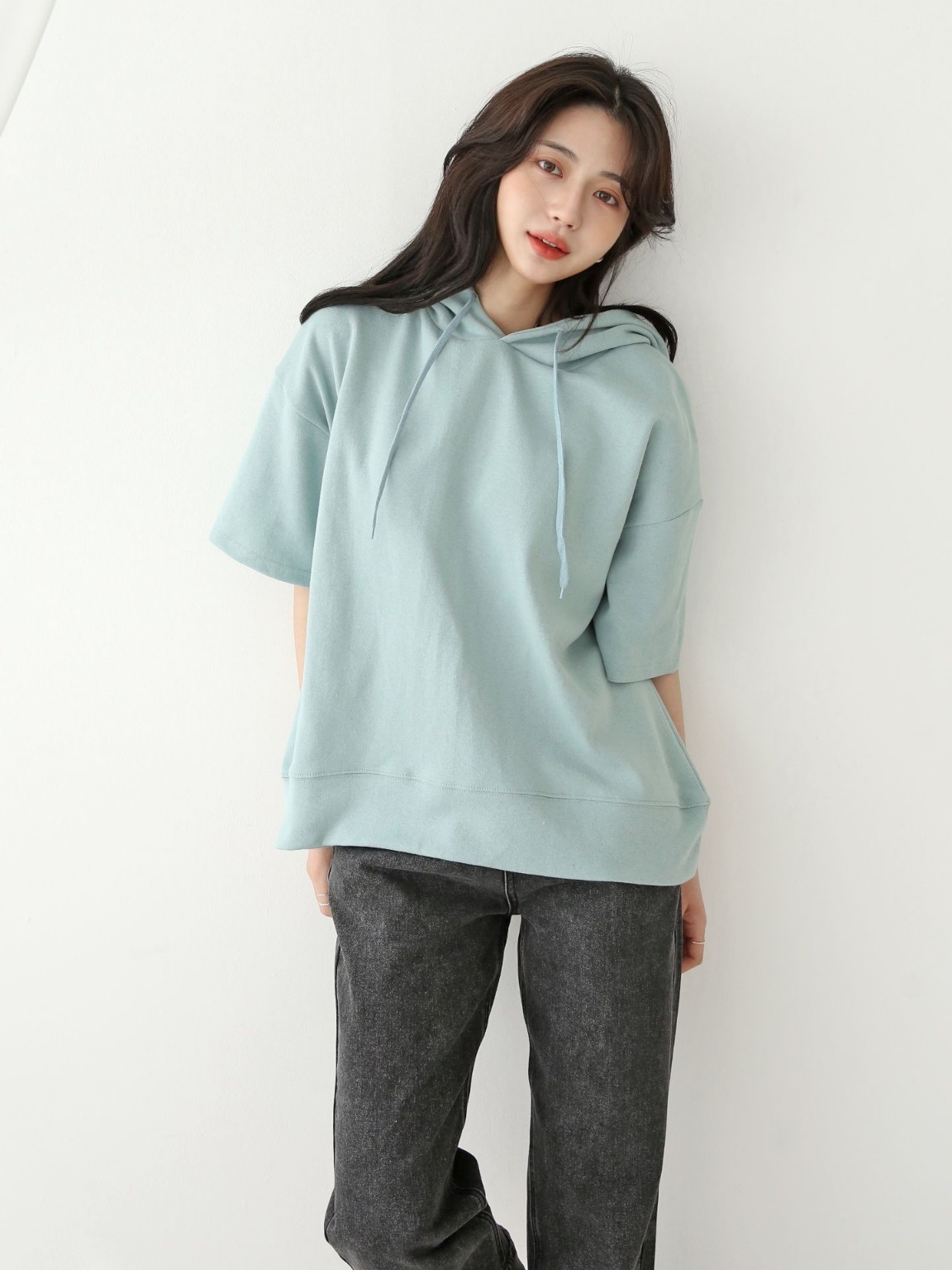 ルーズ半袖ドロストパーカー | 詳細画像8