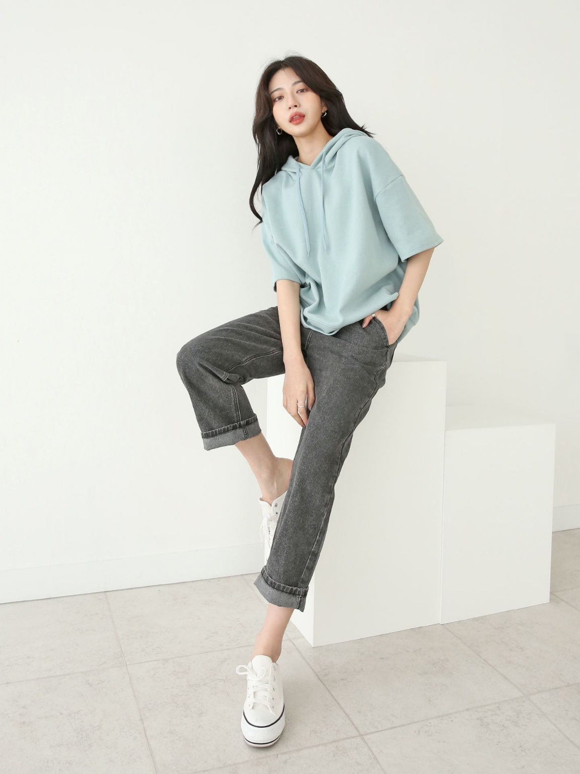 ルーズ半袖ドロストパーカー | 詳細画像19