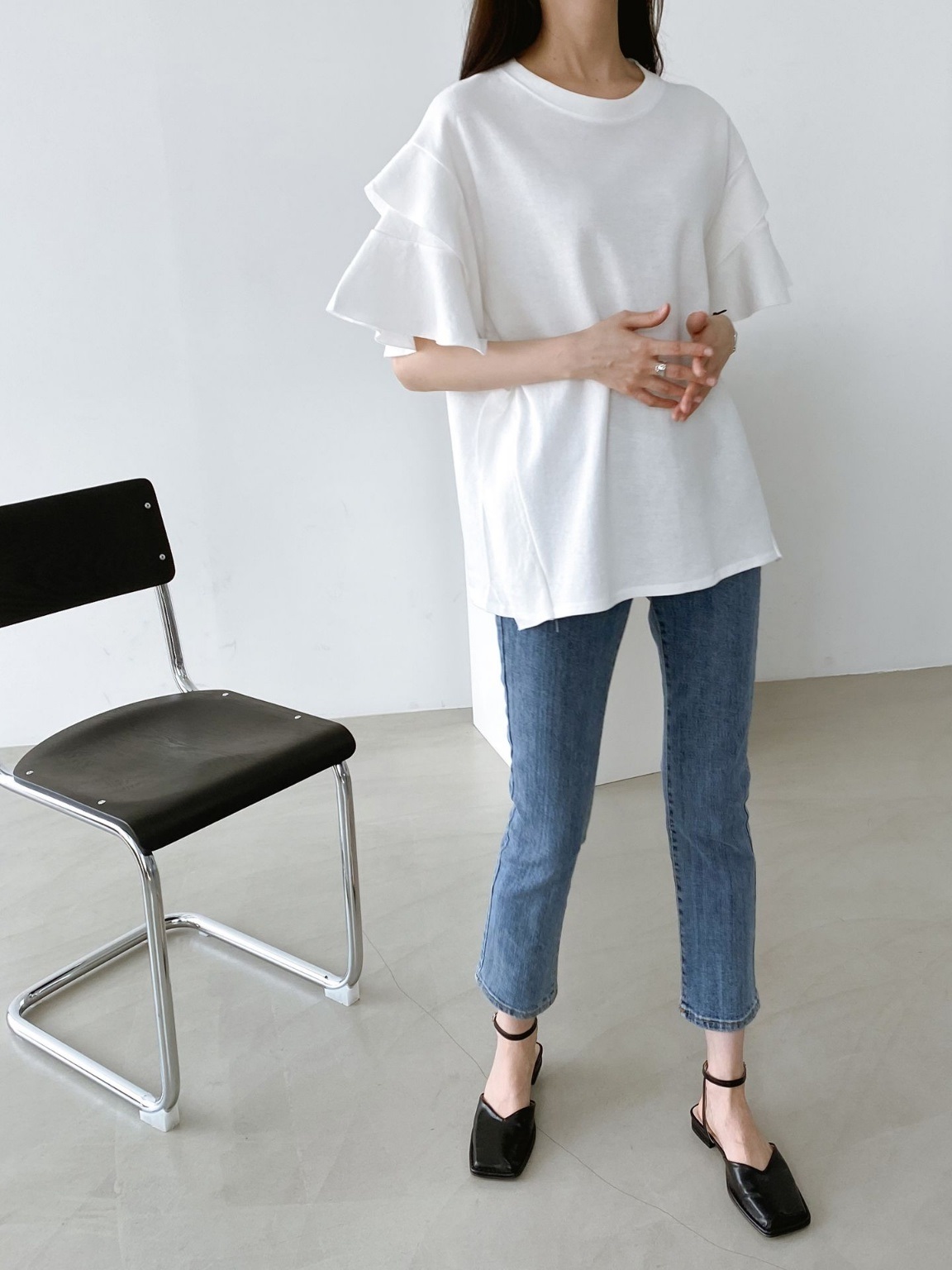 ティアード半袖サイドフリルルーズTシャツ | 詳細画像8