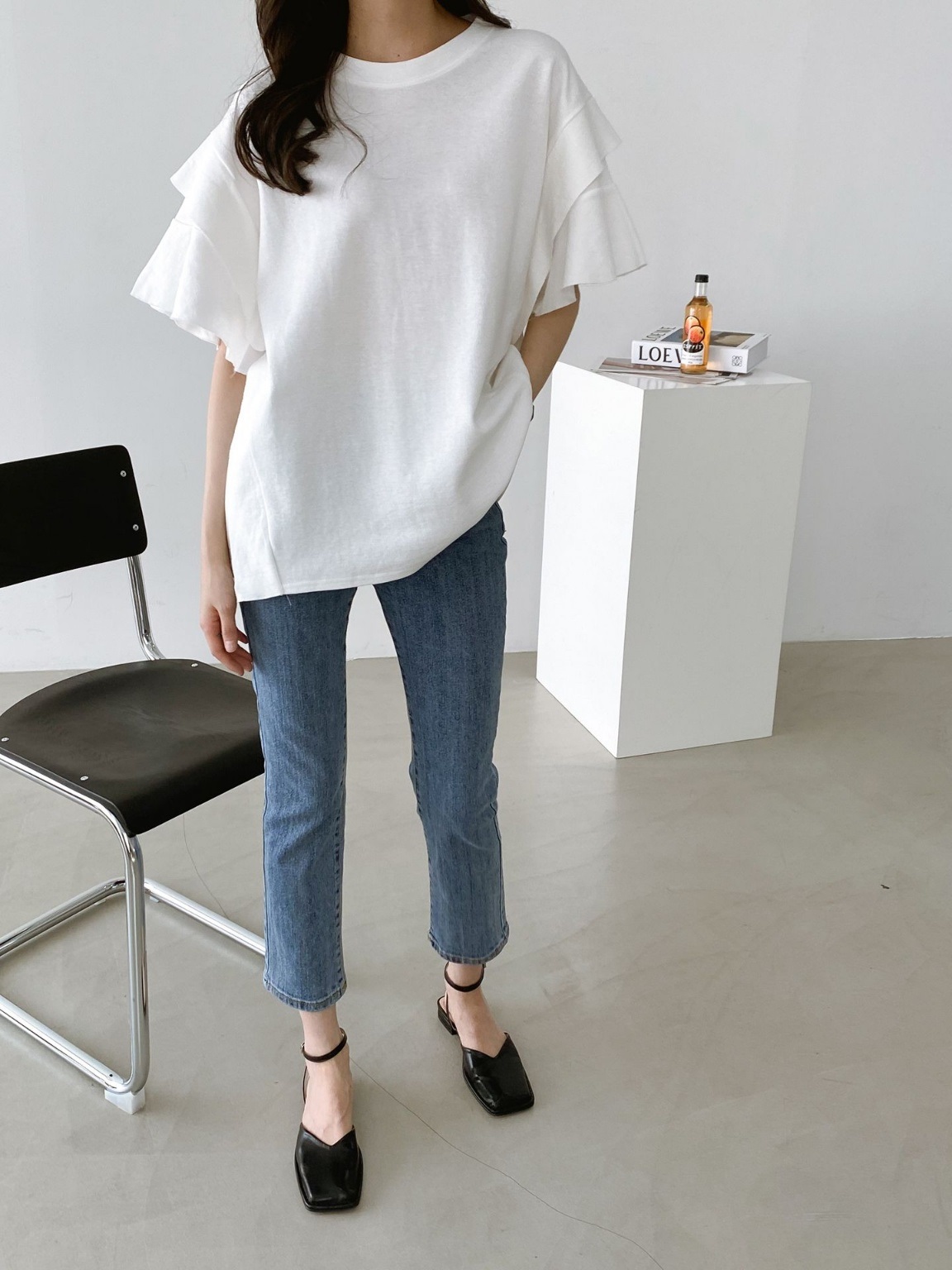 ティアード半袖サイドフリルルーズTシャツ | 詳細画像11