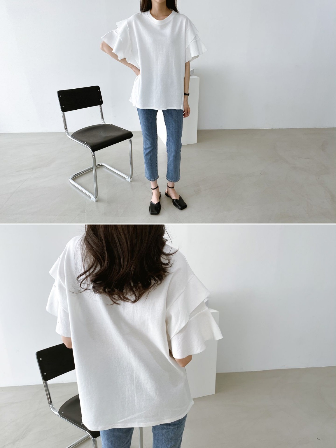 ティアード半袖サイドフリルルーズTシャツ | 詳細画像14