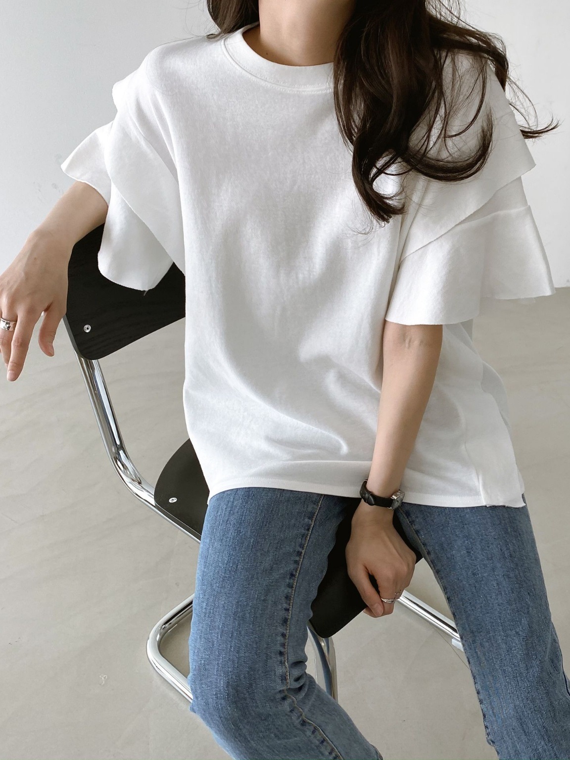 ティアード半袖サイドフリルルーズTシャツ | 詳細画像16