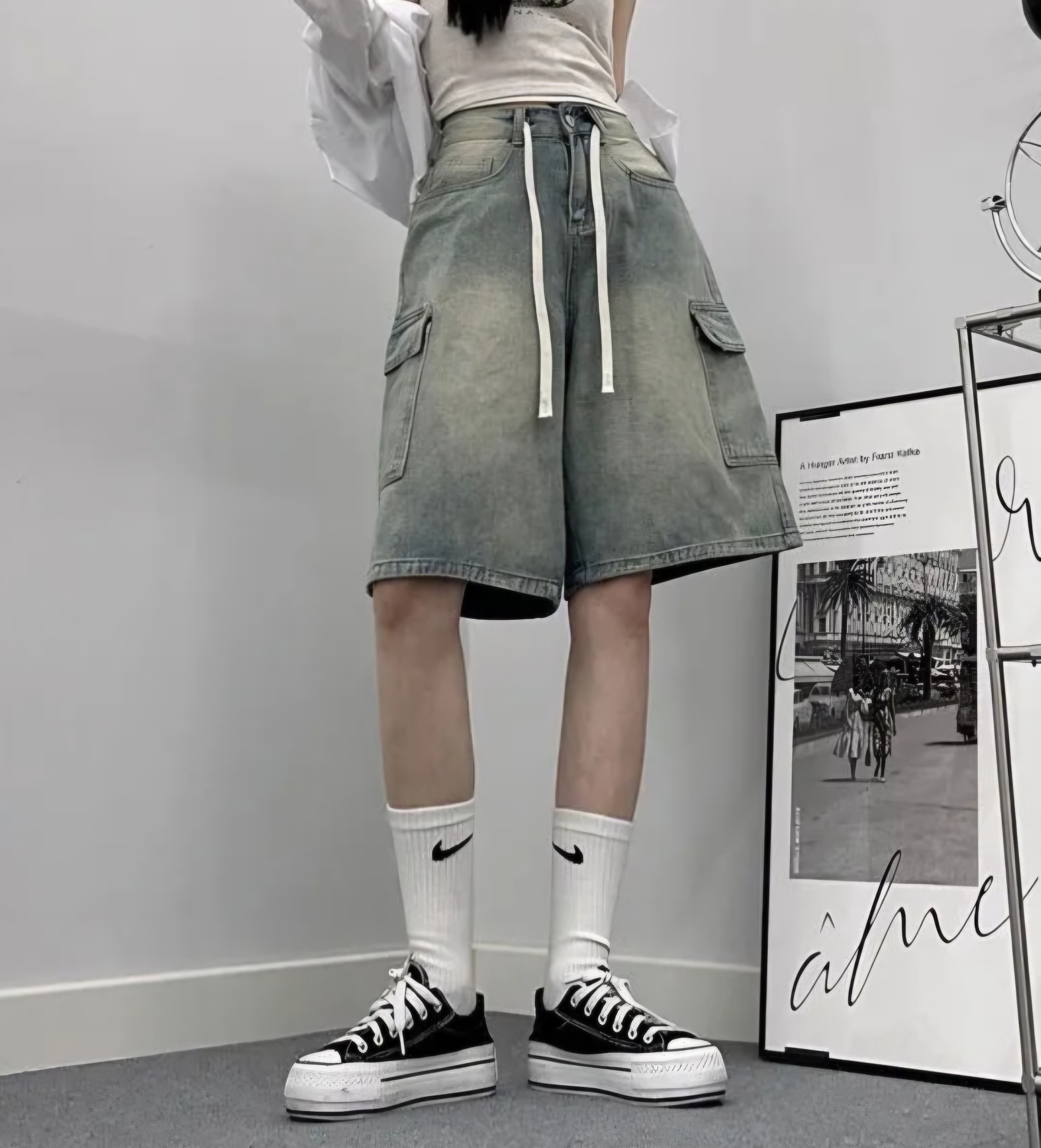 ドロストワイドカーゴハーフパンツ | 詳細画像3