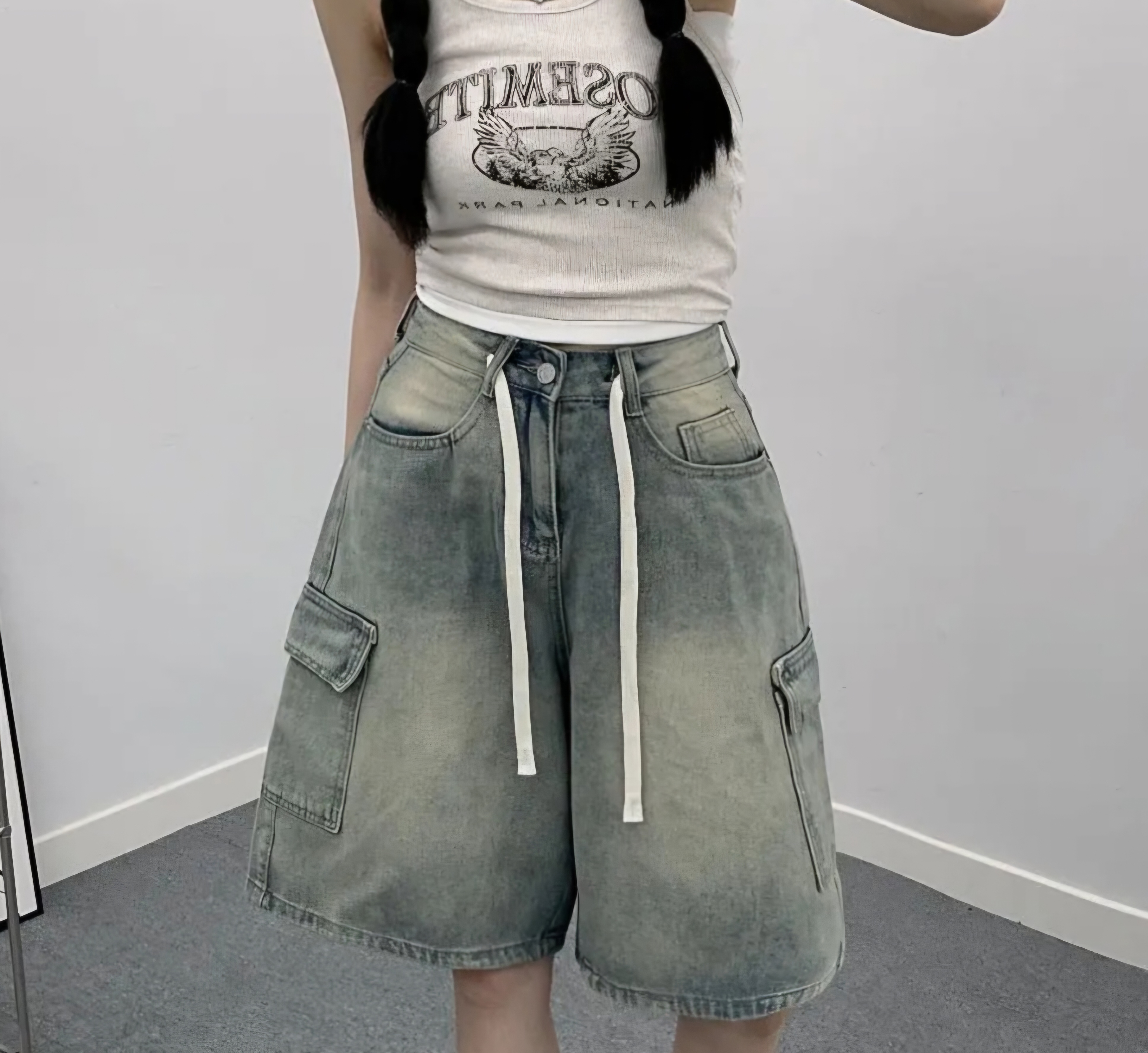 ドロストワイドカーゴハーフパンツ | 詳細画像4