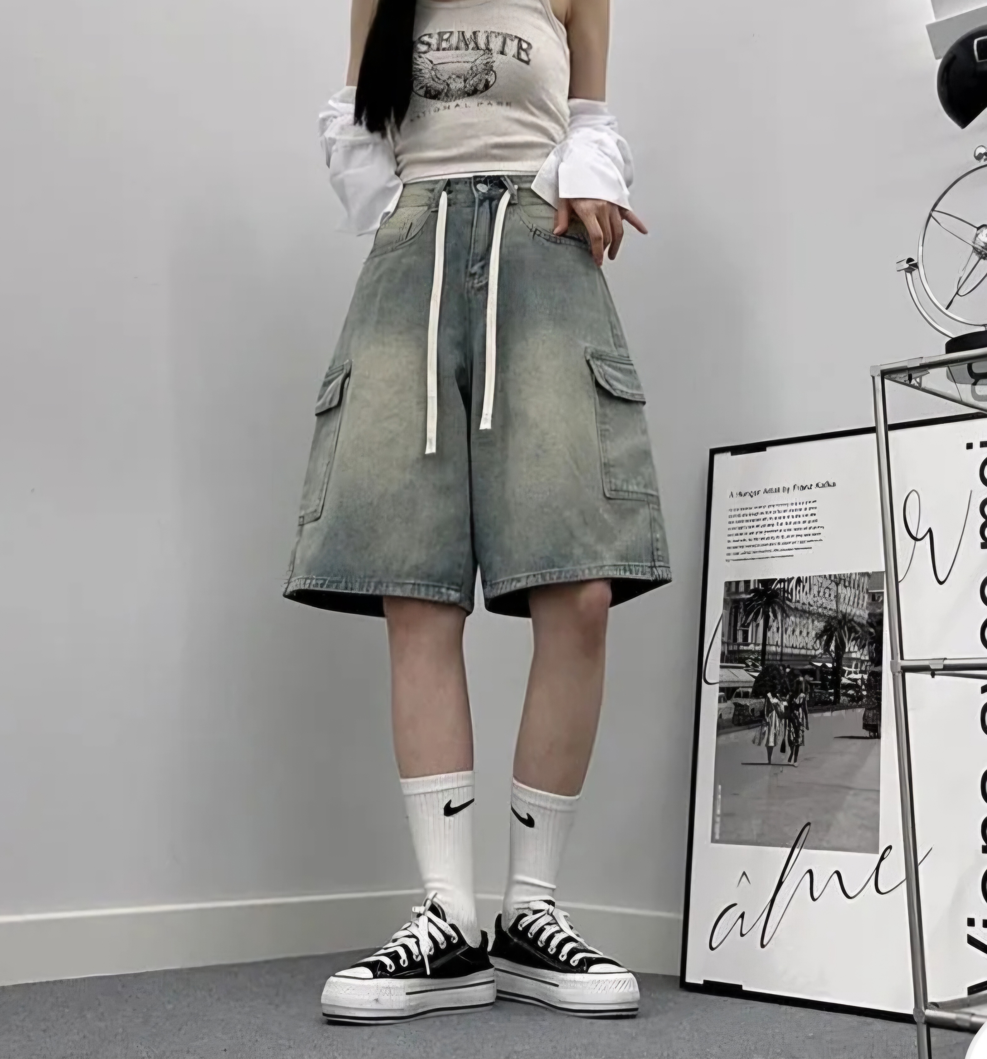 ドロストワイドカーゴハーフパンツ | 詳細画像8