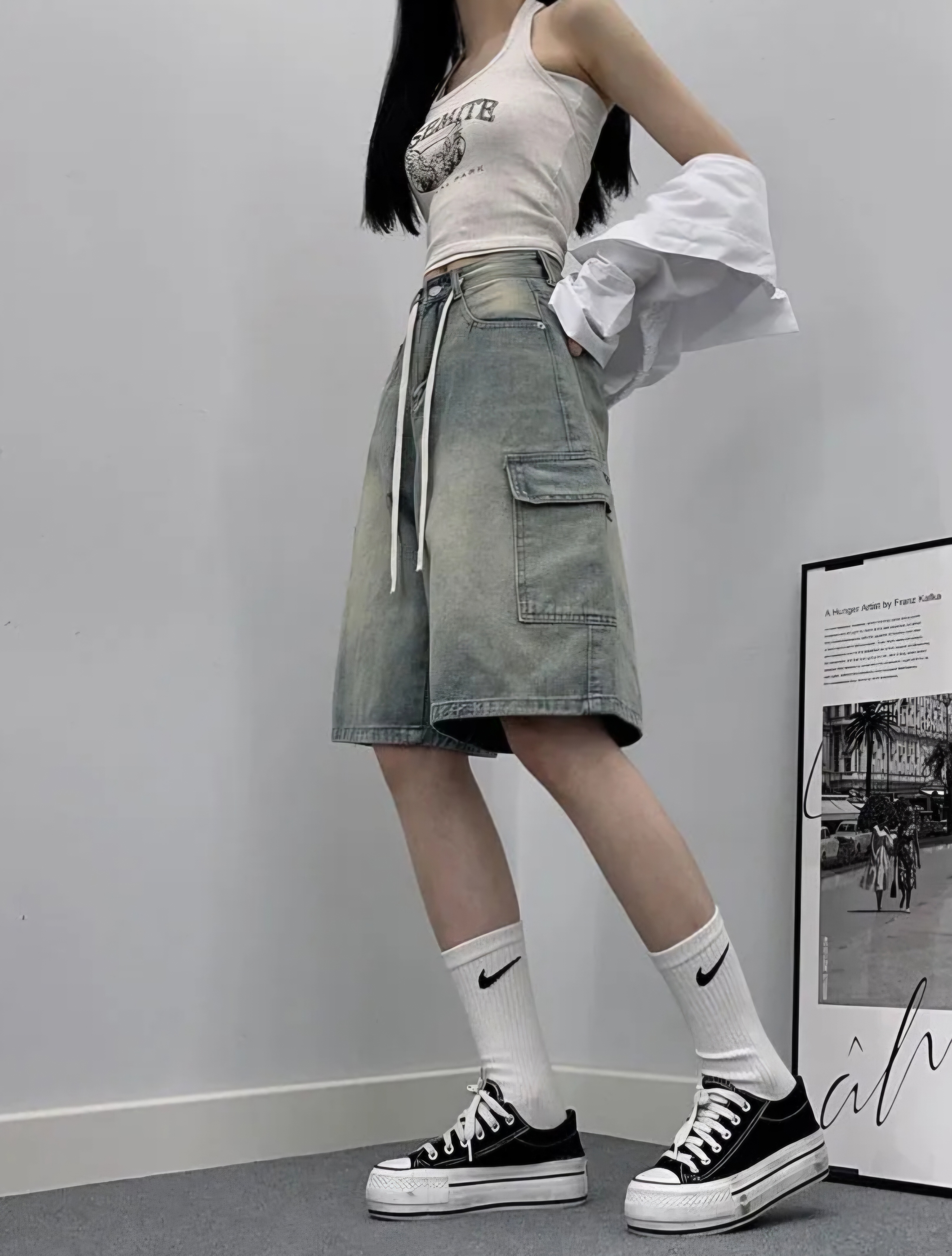 ドロストワイドカーゴハーフパンツ | 詳細画像9