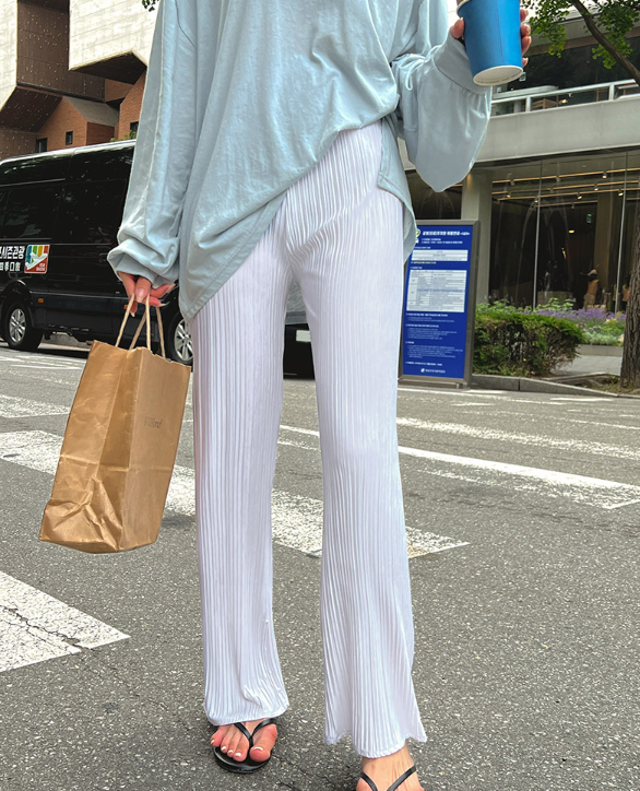 ウエストゴムプリーツストレートパンツ | 詳細画像7