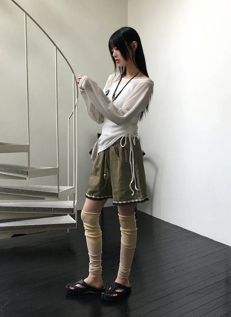 サイドストリングアシメシアーニット | WONDERWONDER | 詳細画像1