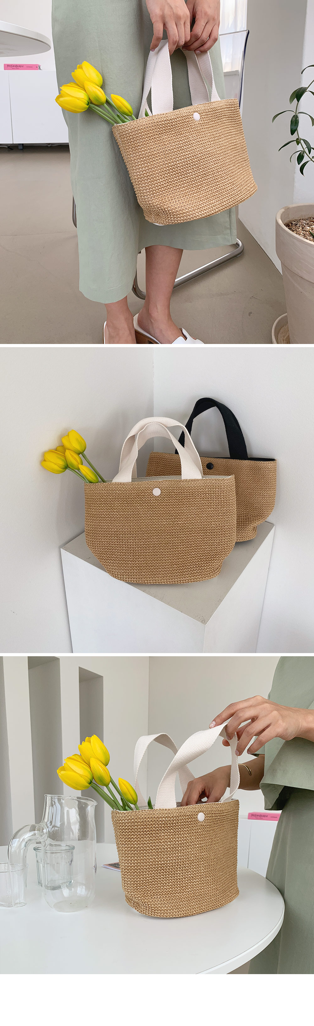 配色ラタンバッグ・全2色 | 詳細画像2