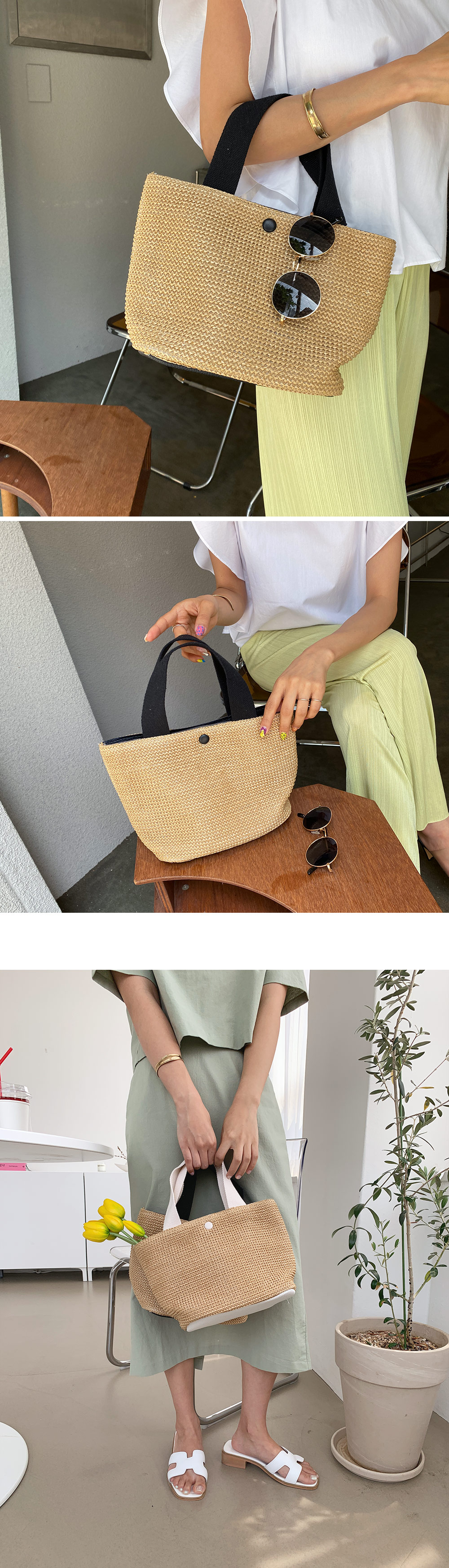 配色ラタンバッグ・全2色 | 詳細画像7