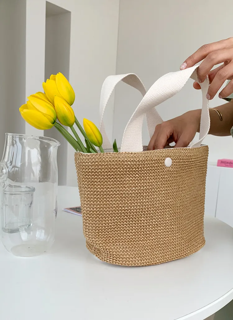 配色ラタンバッグ・全2色 | 詳細画像1