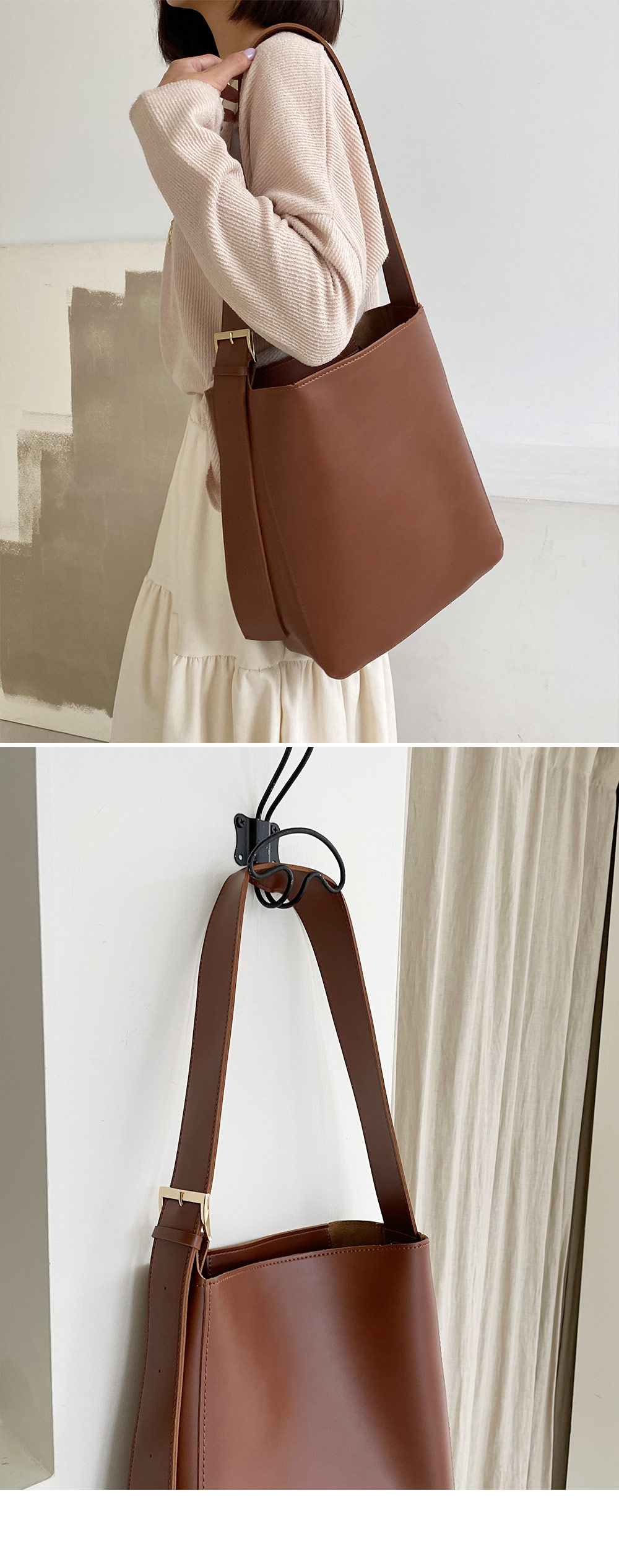 ポーチ付ビッグスクエアバッグ・全2色 | 詳細画像3