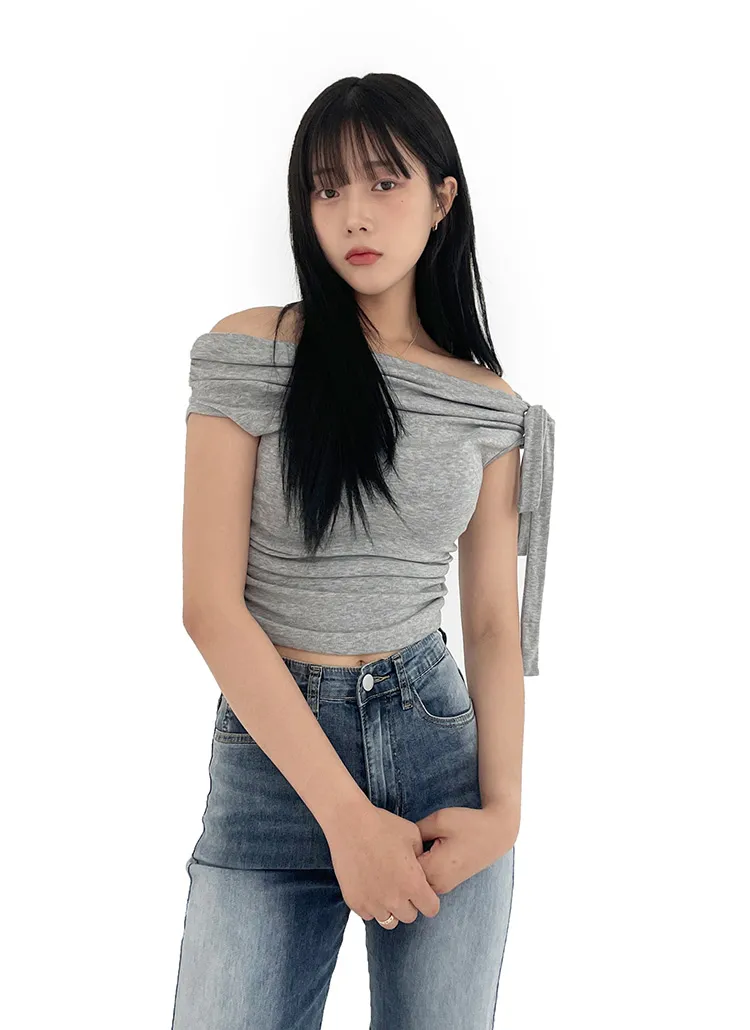 リボンオフショルTシャツ | REHEAT | 詳細画像1