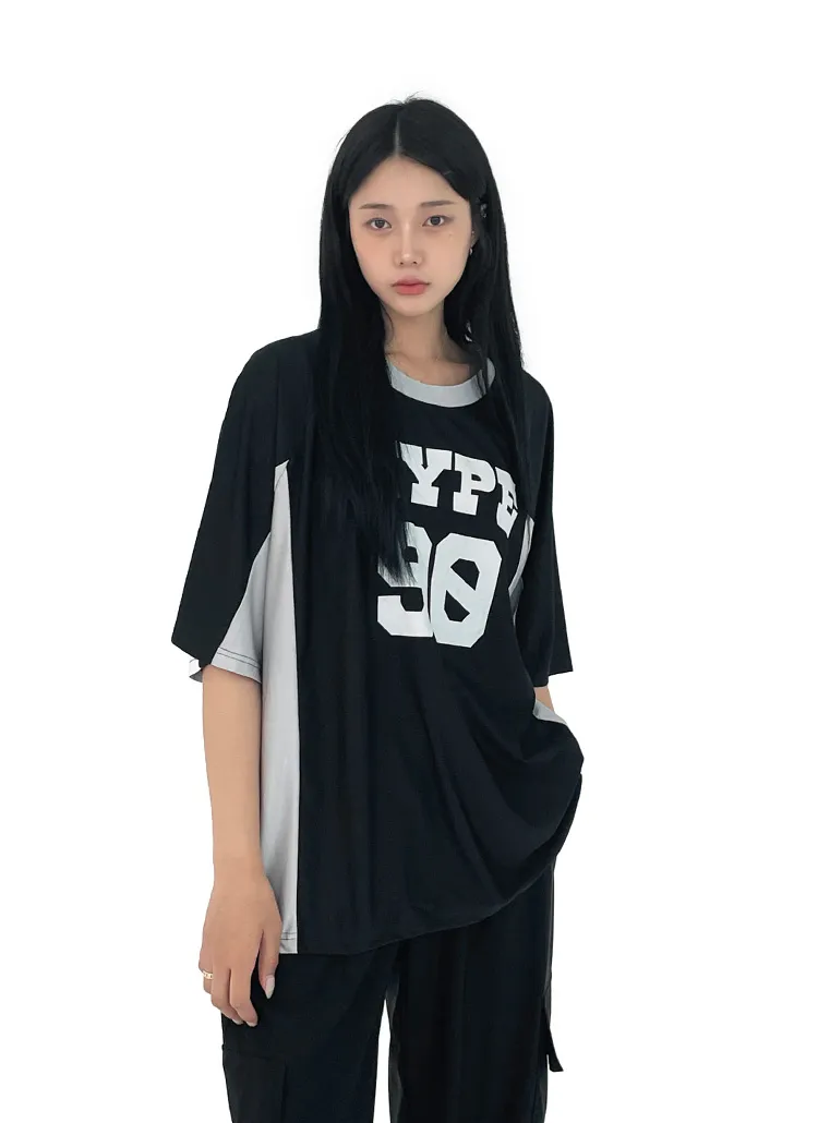 90配色スポーティーオーバー半袖Tシャツ | REHEAT | 詳細画像1