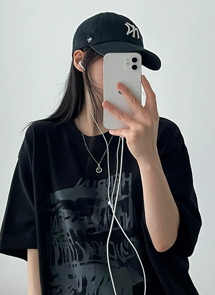 ビンテージプリントボクシーTシャツ | hijjoo | 詳細画像1
