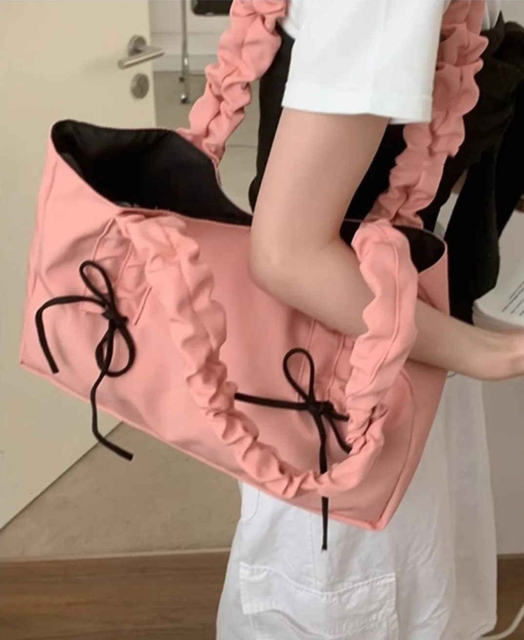 ドロストリボンフリルトートバッグ | 詳細画像1