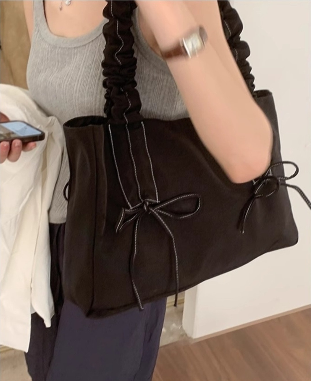 ドロストリボンフリルトートバッグ | 詳細画像10