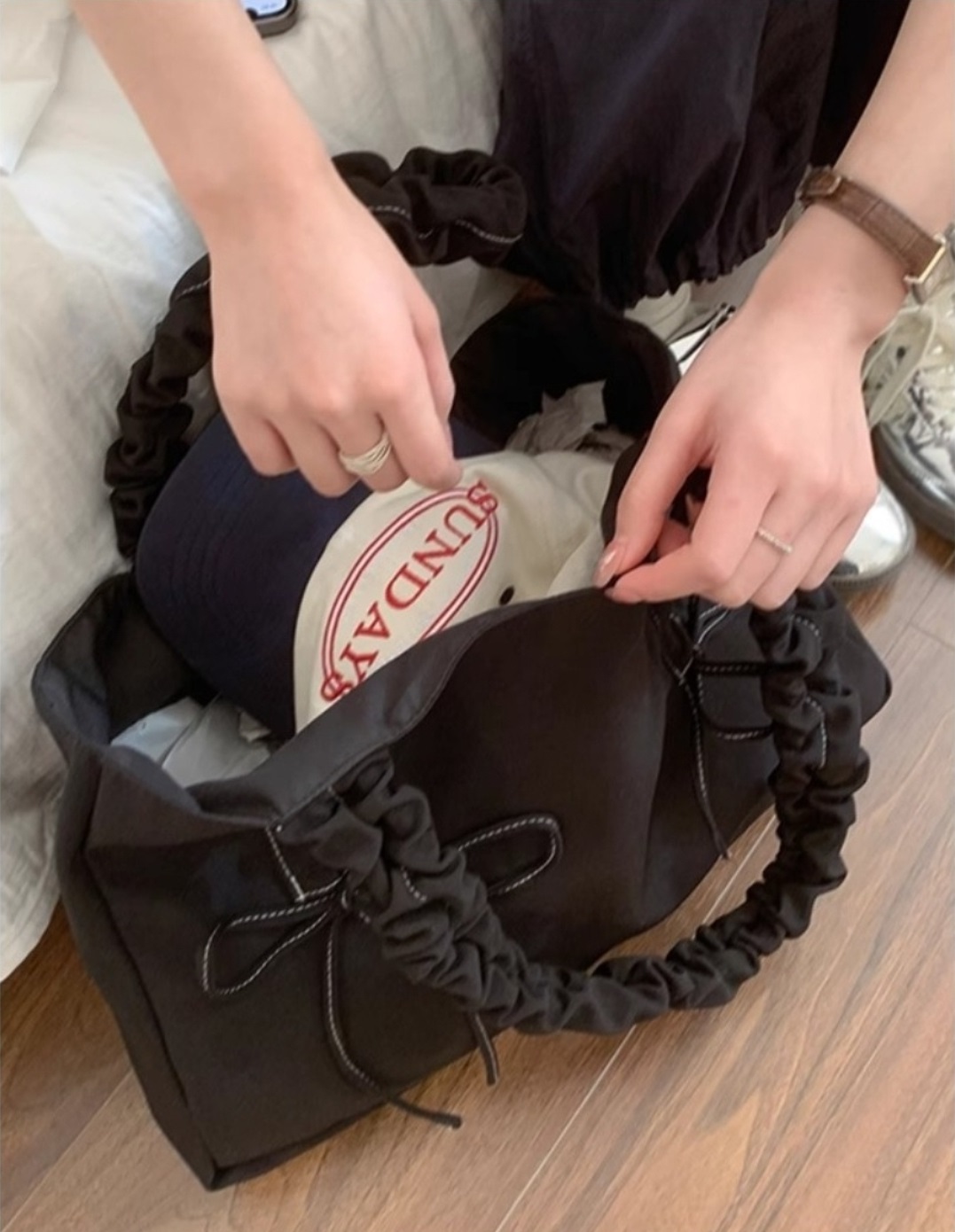 ドロストリボンフリルトートバッグ | 詳細画像11