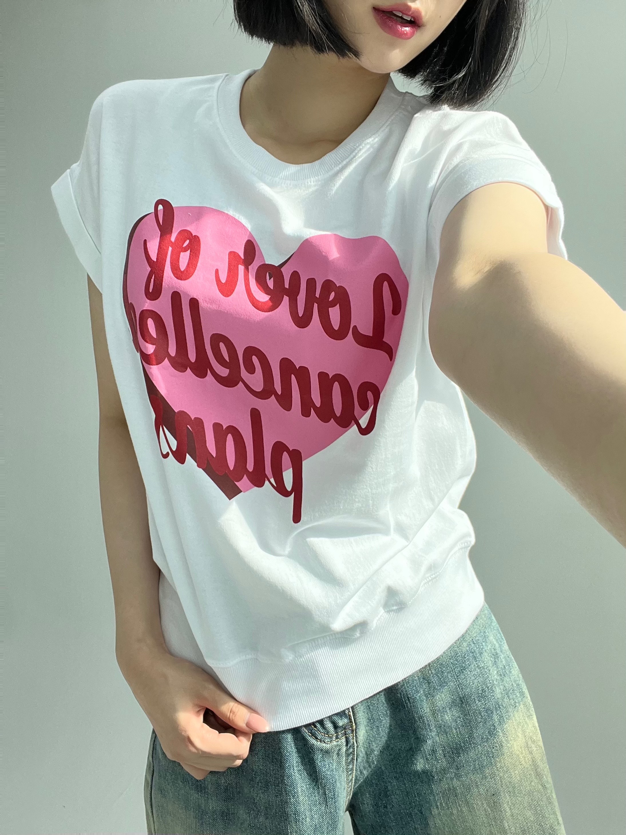 ハートレタリングロールアップフレンチスリーブスウェット | 詳細画像4