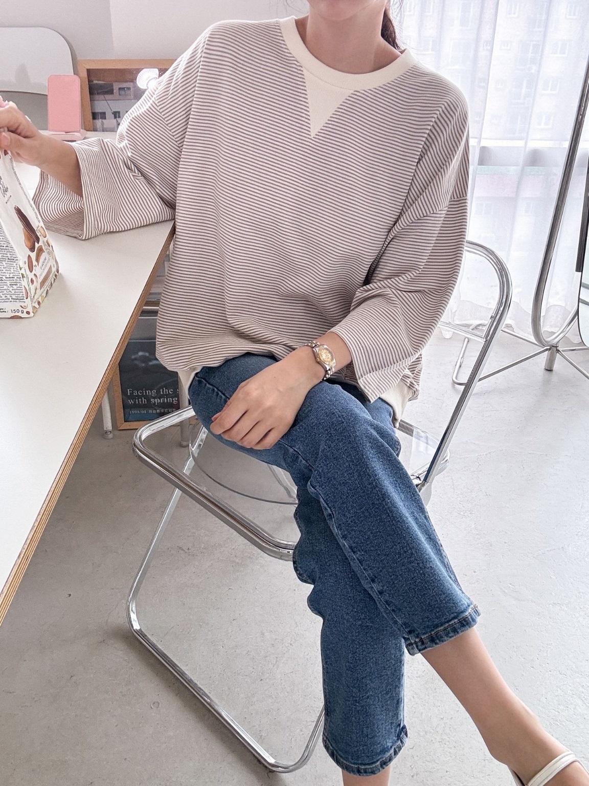 Vガゼット7分袖ルーズスウェット | 詳細画像11