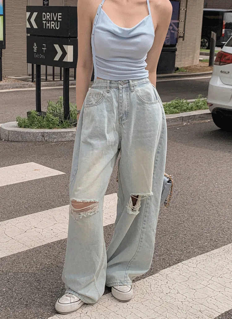 2TYPEニーダメージワイドデニムパンツ | highclassic | 詳細画像1