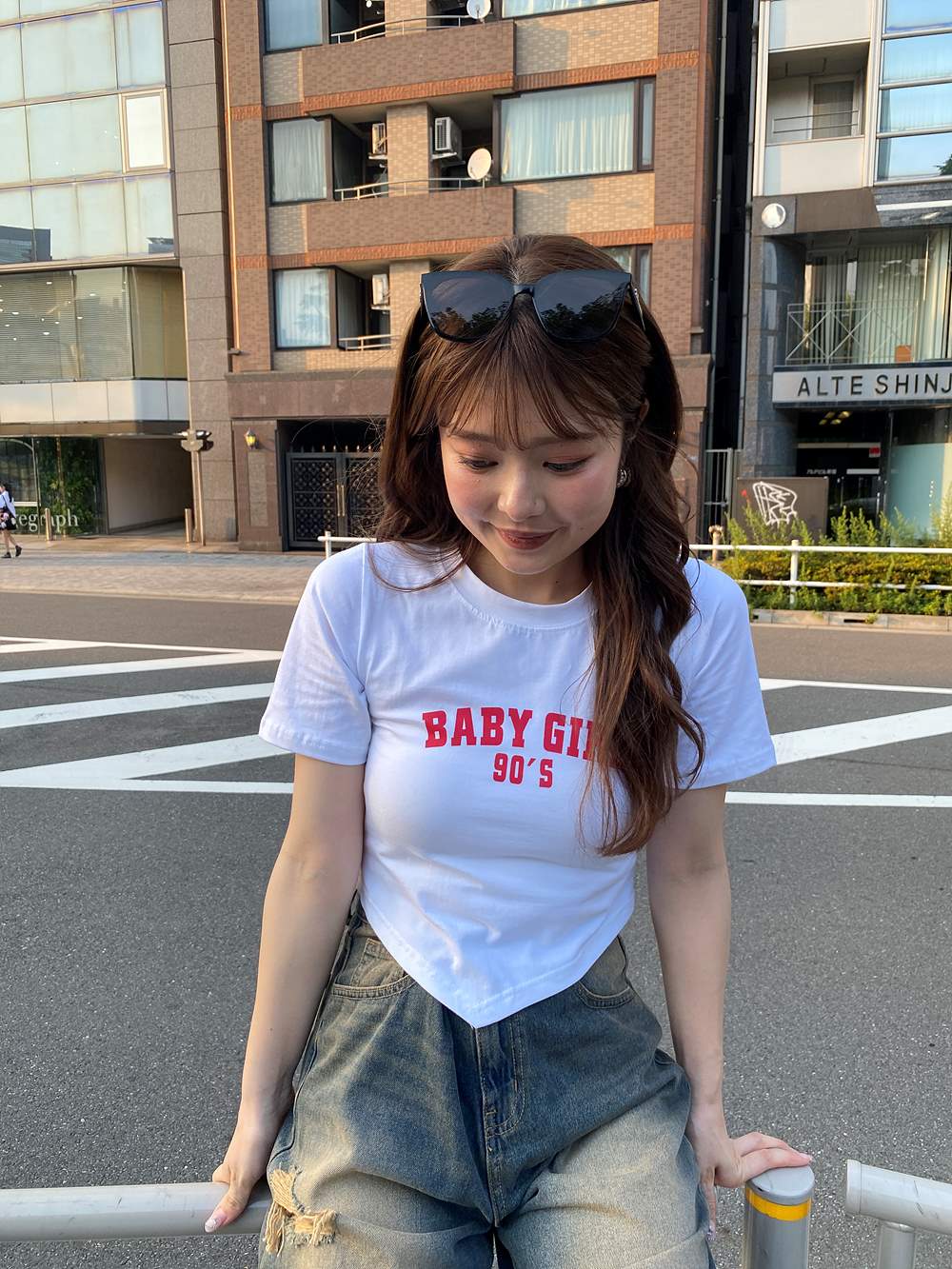 VカットレタリングクロップドTシャツ | 詳細画像10