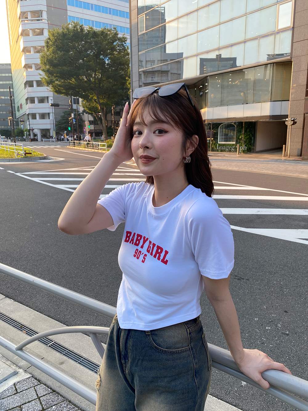 VカットレタリングクロップドTシャツ | 詳細画像13
