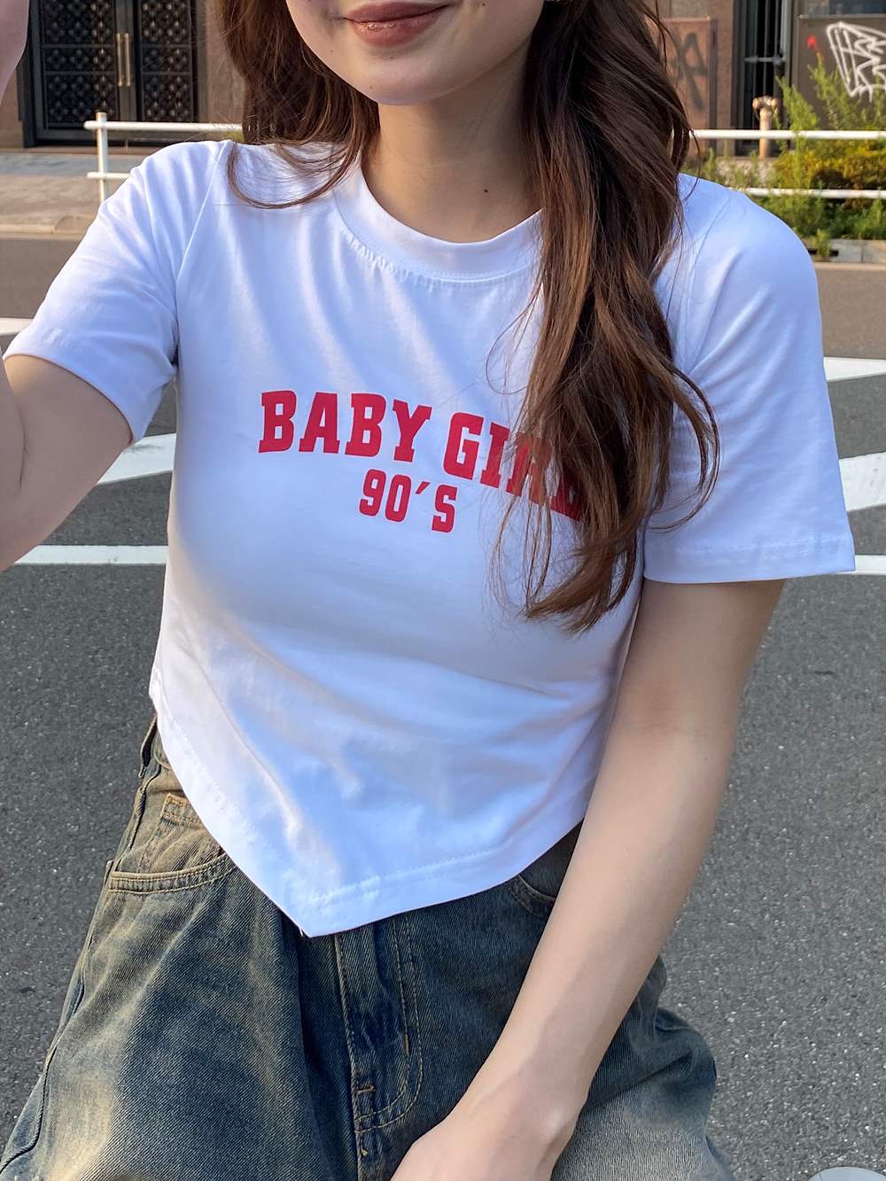 VカットレタリングクロップドTシャツ | 詳細画像15