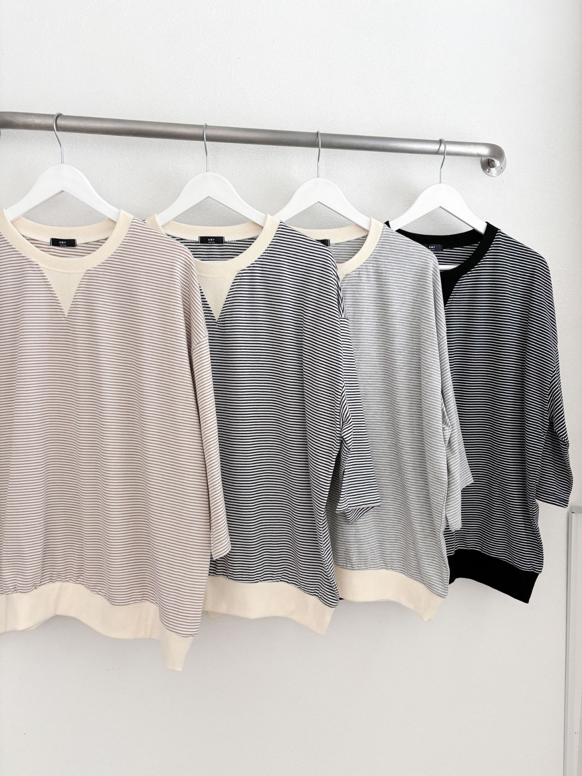 Vガゼットリブヘム7分袖Tシャツ | 詳細画像21