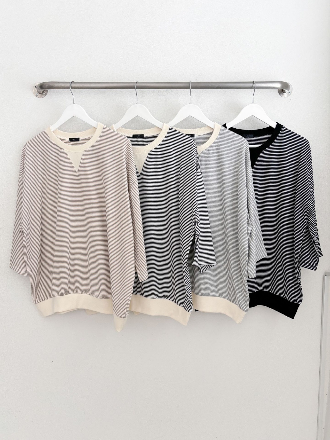 Vガゼットリブヘム7分袖Tシャツ | 詳細画像20