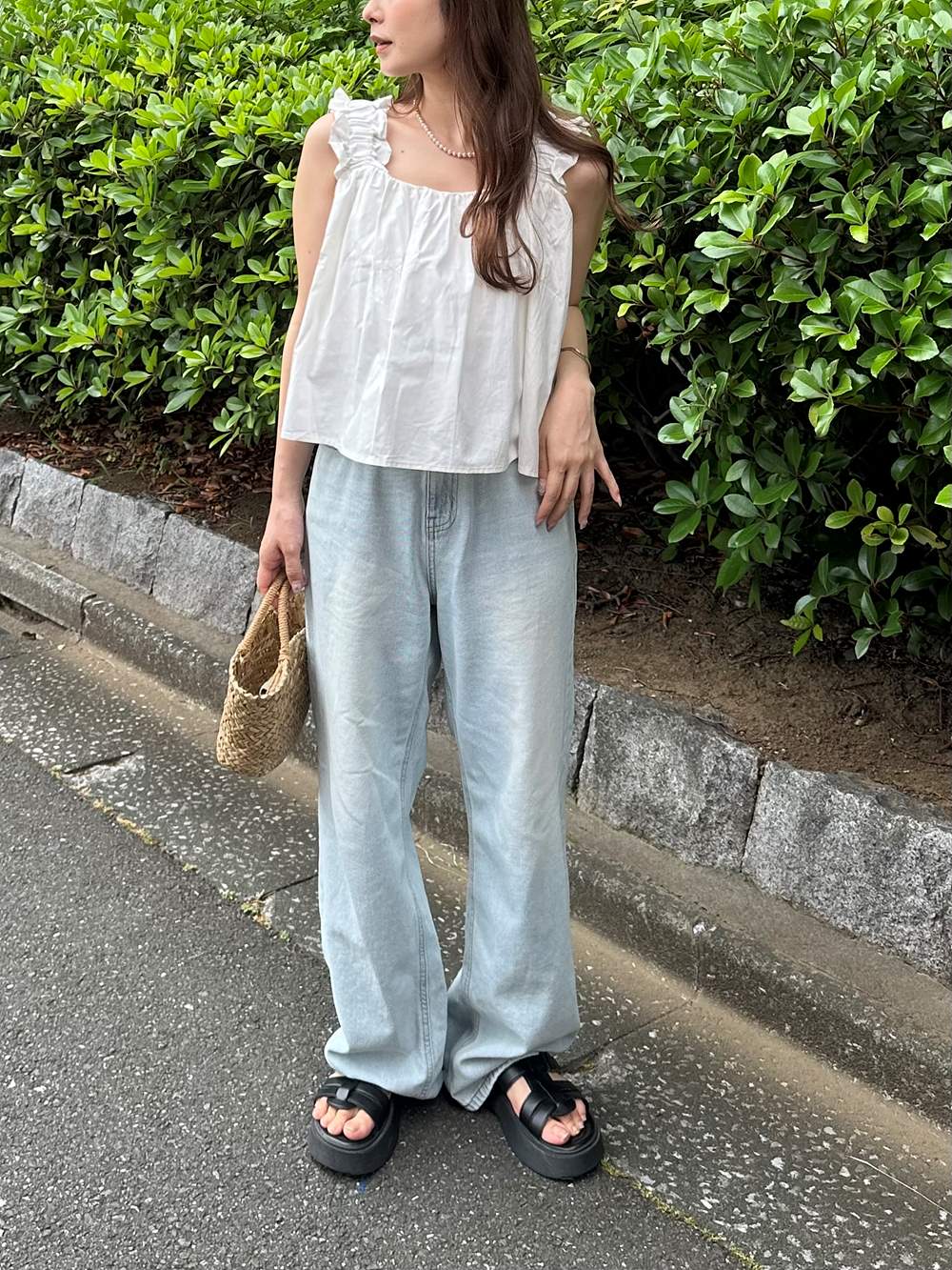 ライトブルーワイドデニムパンツ | 詳細画像4