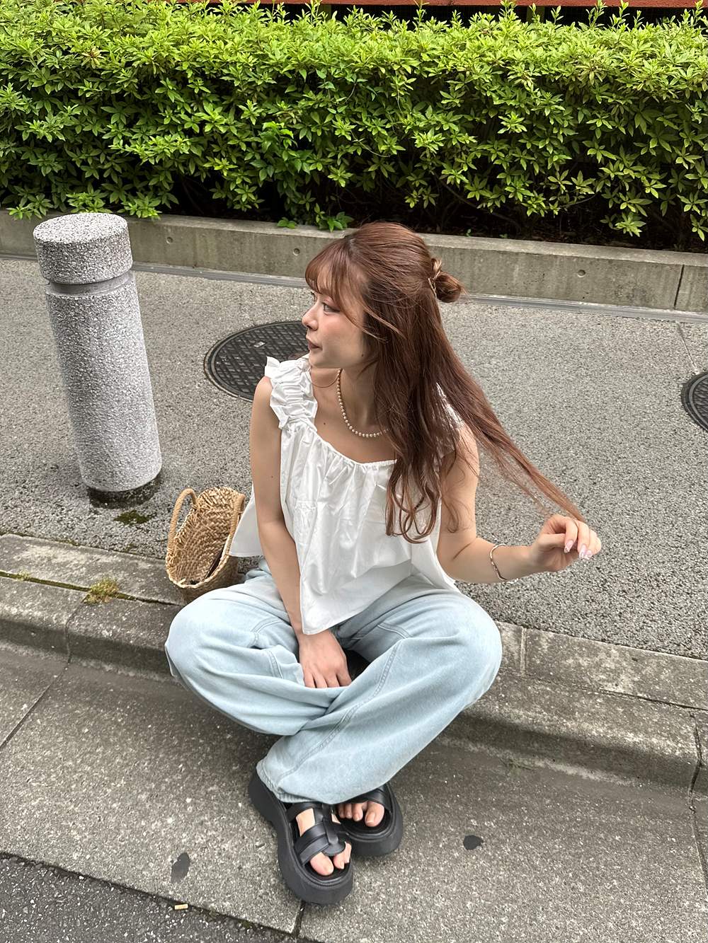 ライトブルーワイドデニムパンツ | 詳細画像11