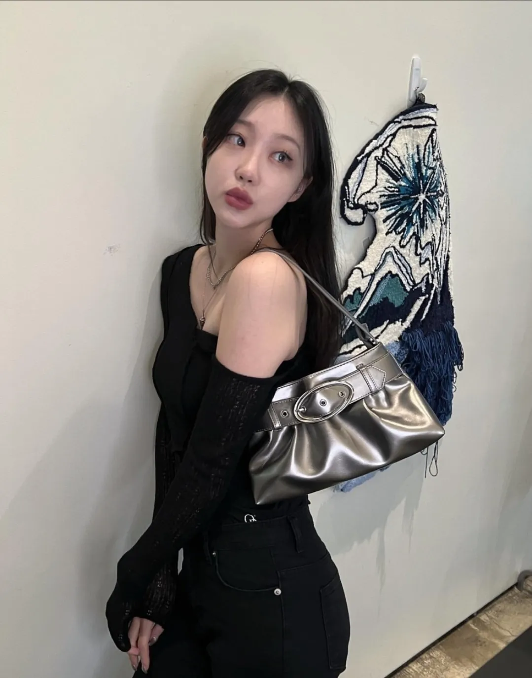 オーバルバックルベルト台形トートバッグ | 詳細画像1