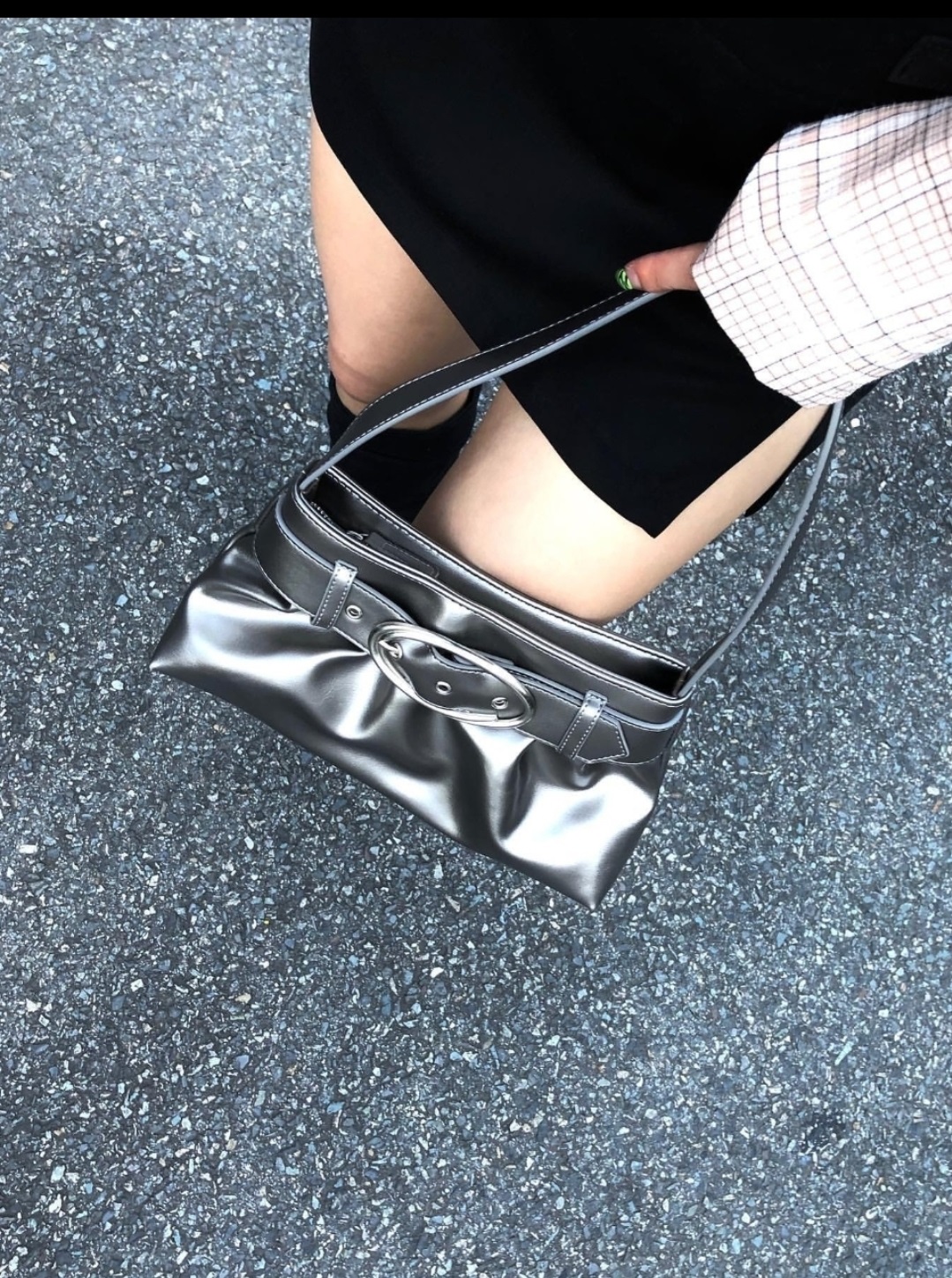 オーバルバックルベルト台形トートバッグ | 詳細画像5