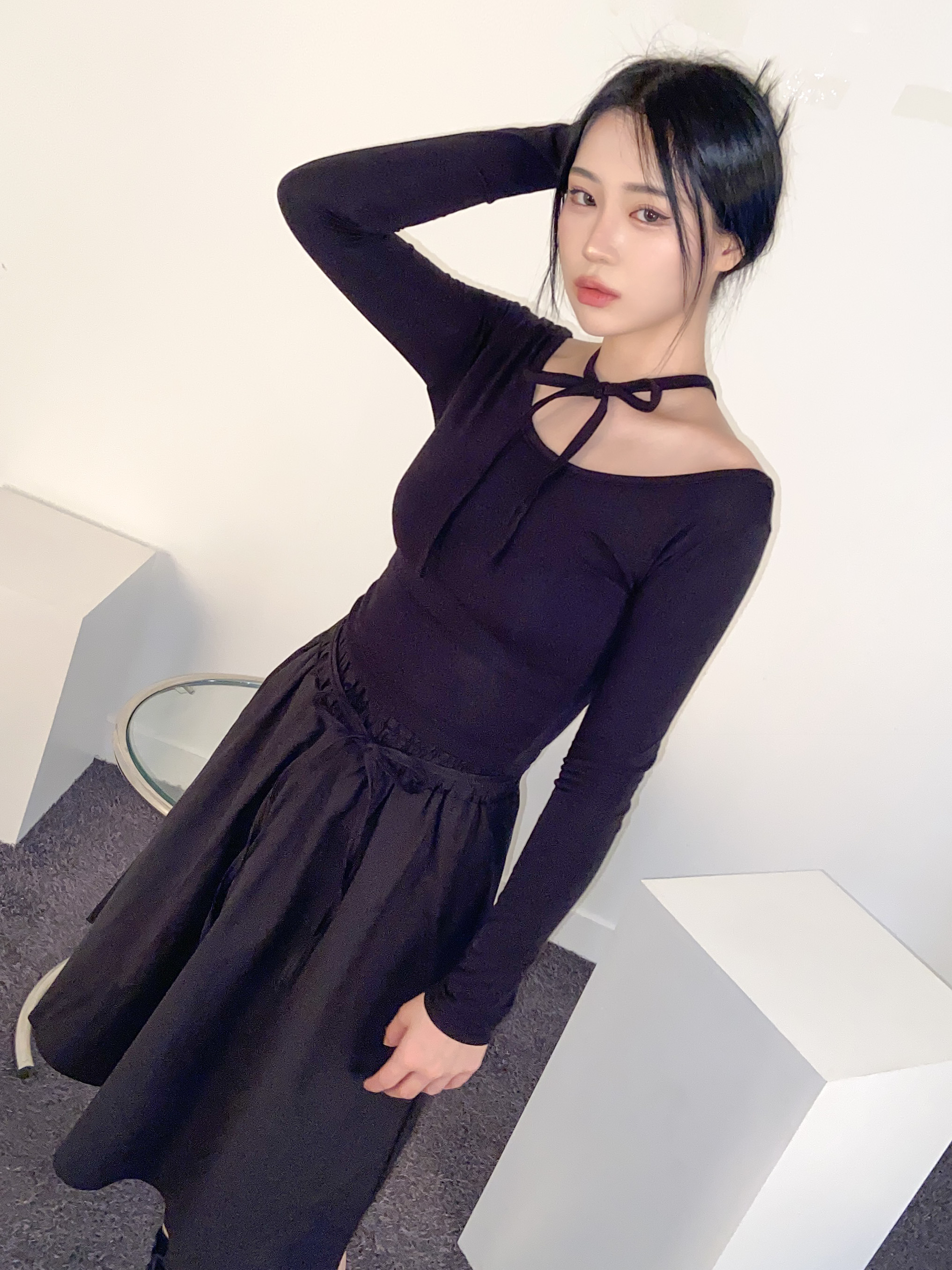 2WAYワイドネックホルタークロップドTシャツ | 詳細画像5