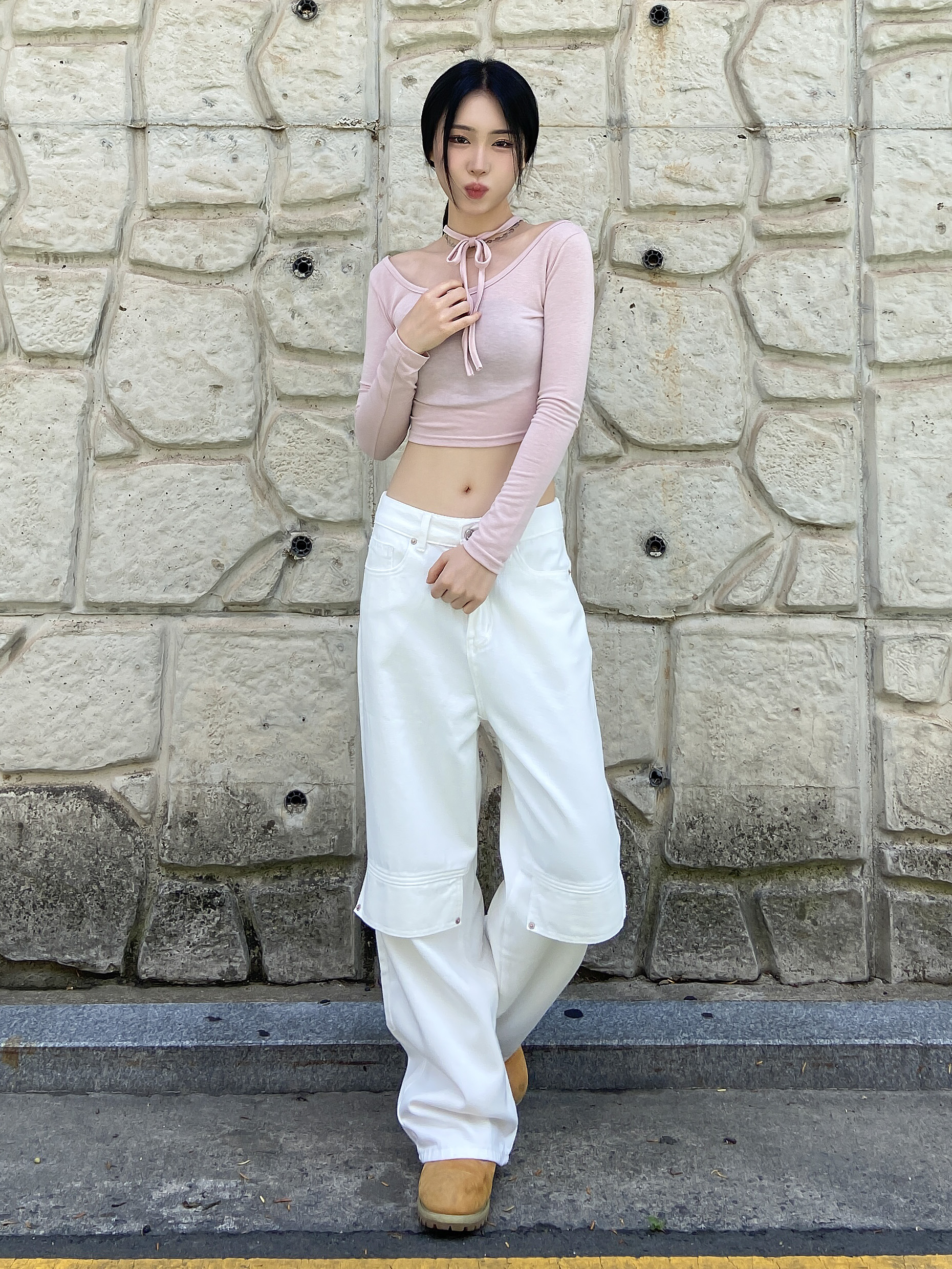 2WAYワイドネックホルタークロップドTシャツ | 詳細画像18