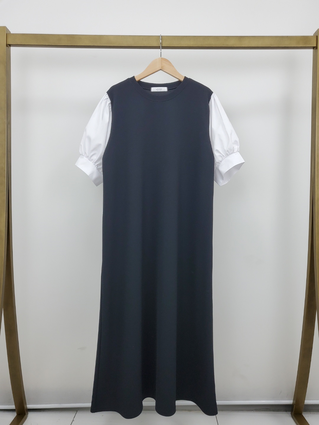 配色ドッキングパフ半袖ワンピース | 詳細画像19