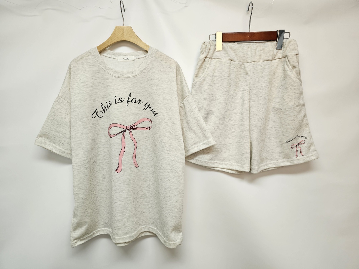 リボンレタリング半袖Tシャツ&ウエストゴムハーフパンツSET | 詳細画像9