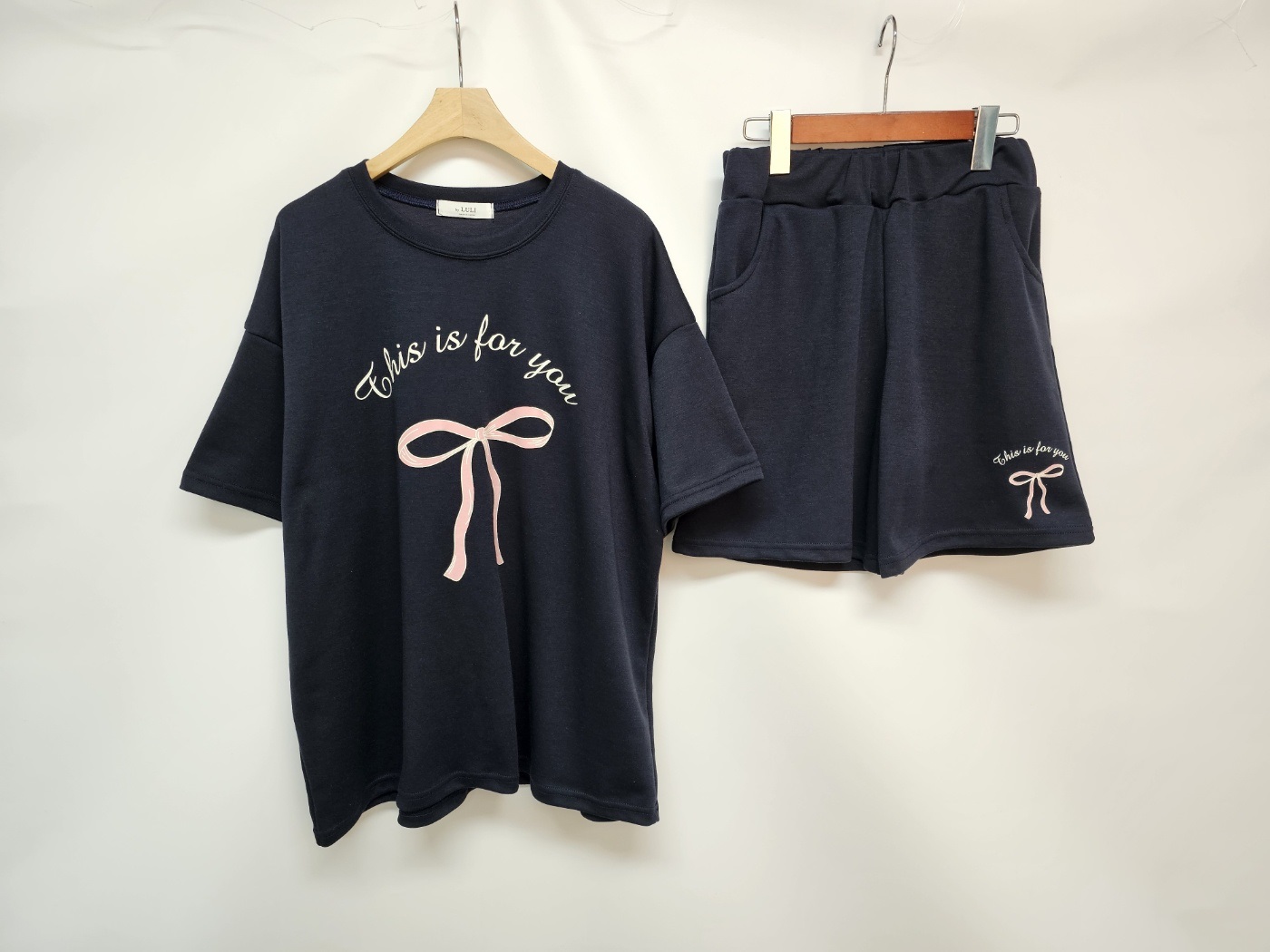 リボンレタリング半袖Tシャツ&ウエストゴムハーフパンツSET | 詳細画像11