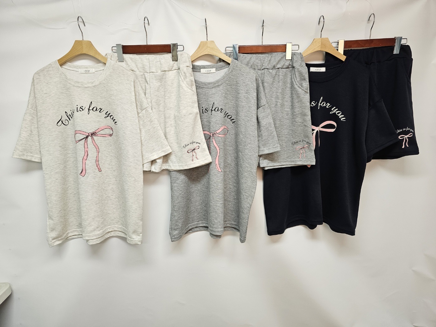 リボンレタリング半袖Tシャツ&ウエストゴムハーフパンツSET | 詳細画像12
