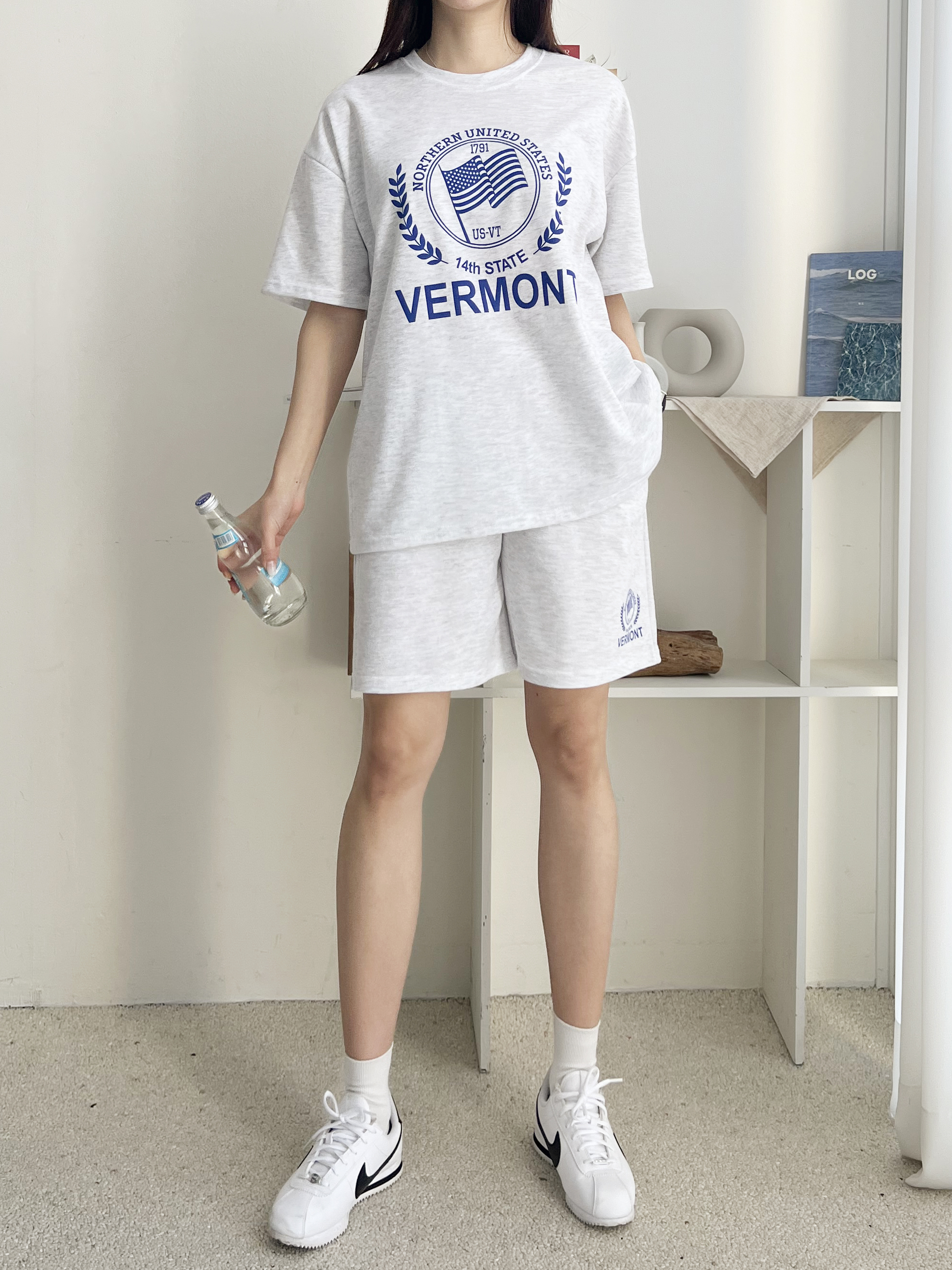 VERMONTプリント半袖Tシャツ&ウエストゴムハーフパンツSET | 詳細画像10