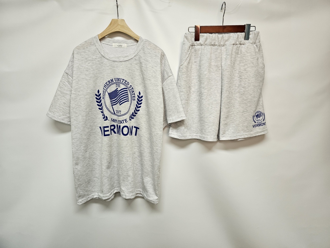 VERMONTプリント半袖Tシャツ&ウエストゴムハーフパンツSET | 詳細画像12