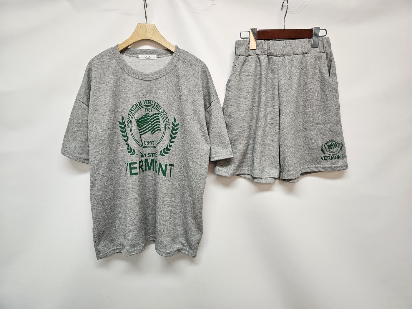 VERMONTプリント半袖Tシャツ&ウエストゴムハーフパンツSET | 詳細画像13
