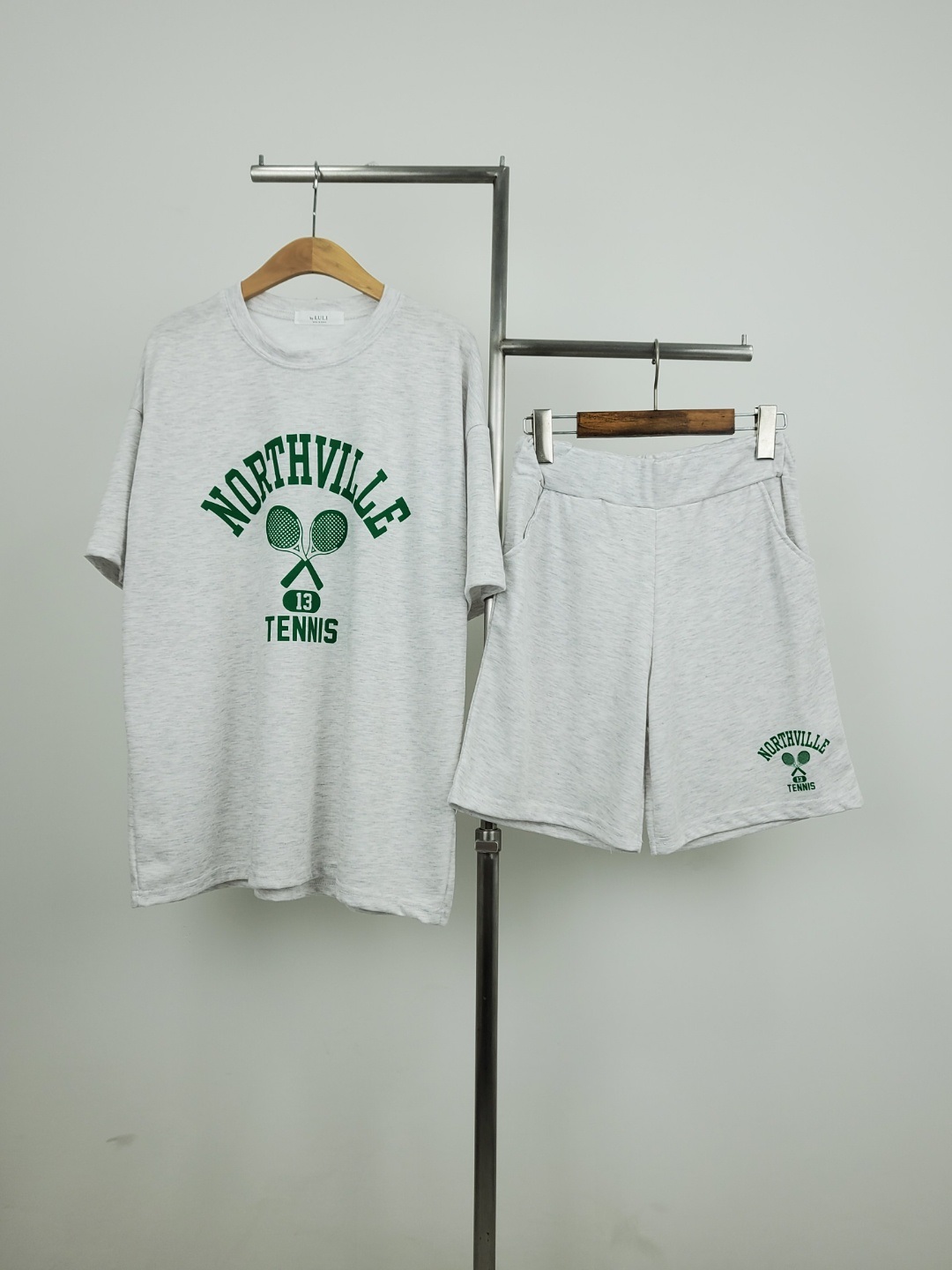 TENNISプリント半袖Tシャツ&ウエストゴムショートパンツSET | 詳細画像13
