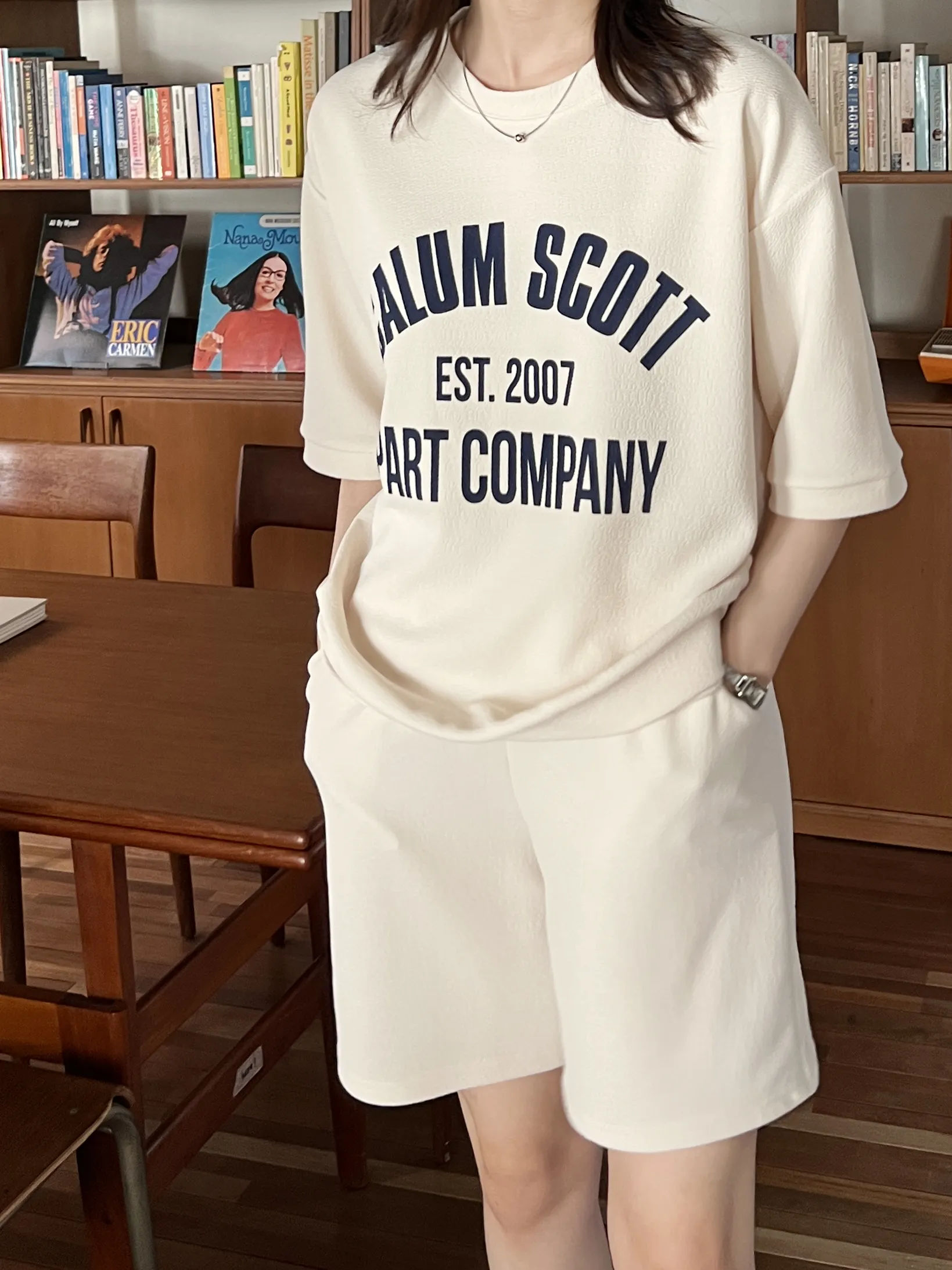 CALUM半袖スウェット&ウエストゴムハーフパンツSET | 詳細画像1