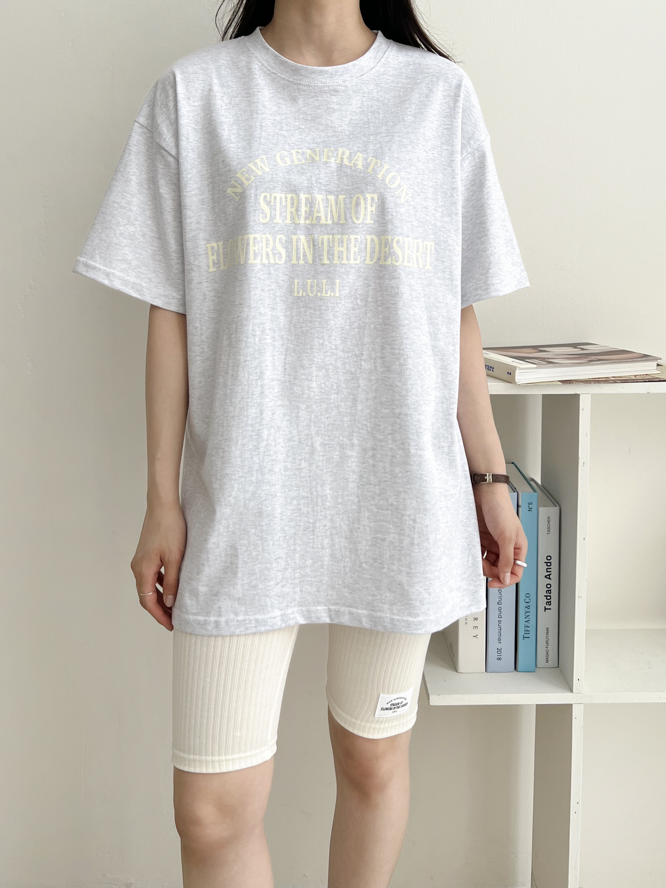 レタリング半袖ルーズTシャツ&パッチハーフレギンスSET | 詳細画像7